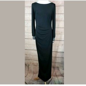 NWT Jessica Howard Slinky Black Maxi Dress
